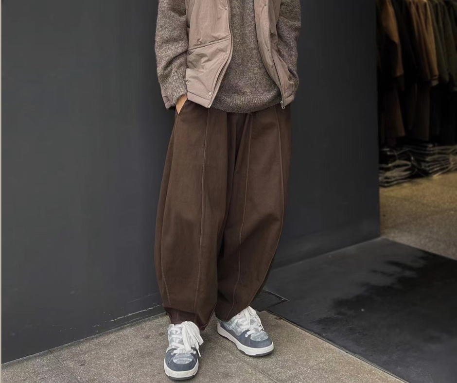 Men's Long Wool Casual Simple Trousers