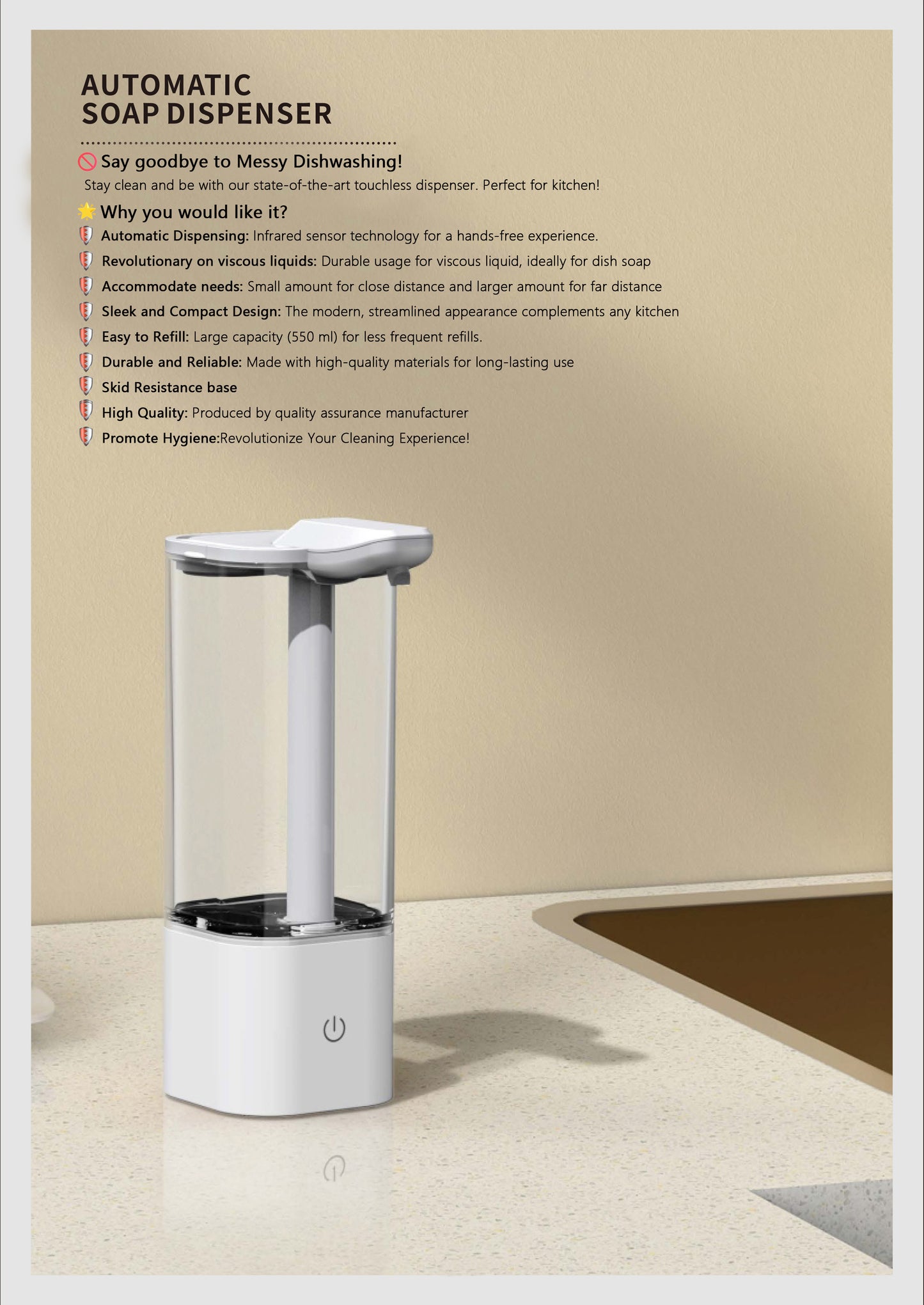 Automatic Dish Soap Dispenser (Square)