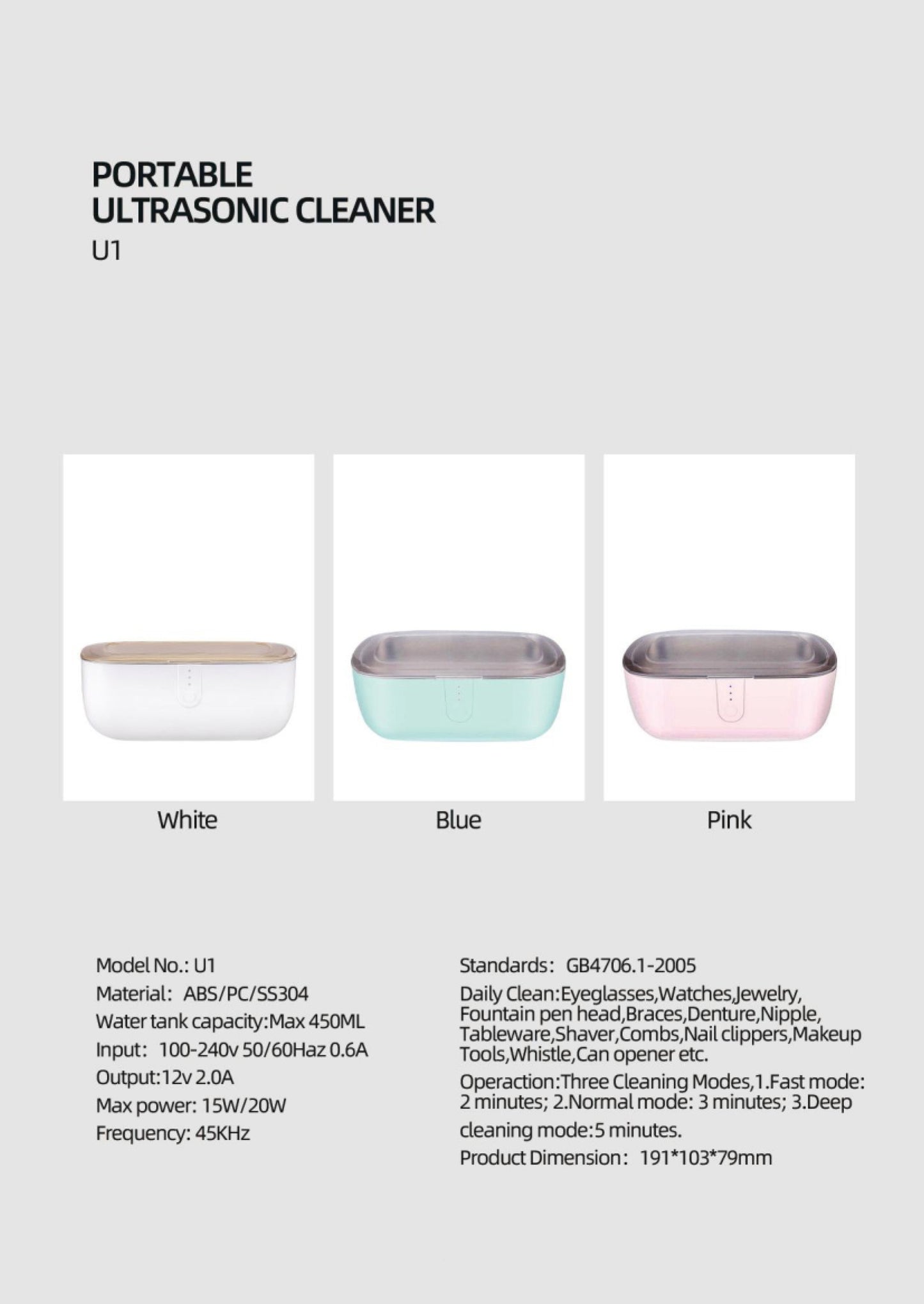 Portable Ultrasonic Cleaner