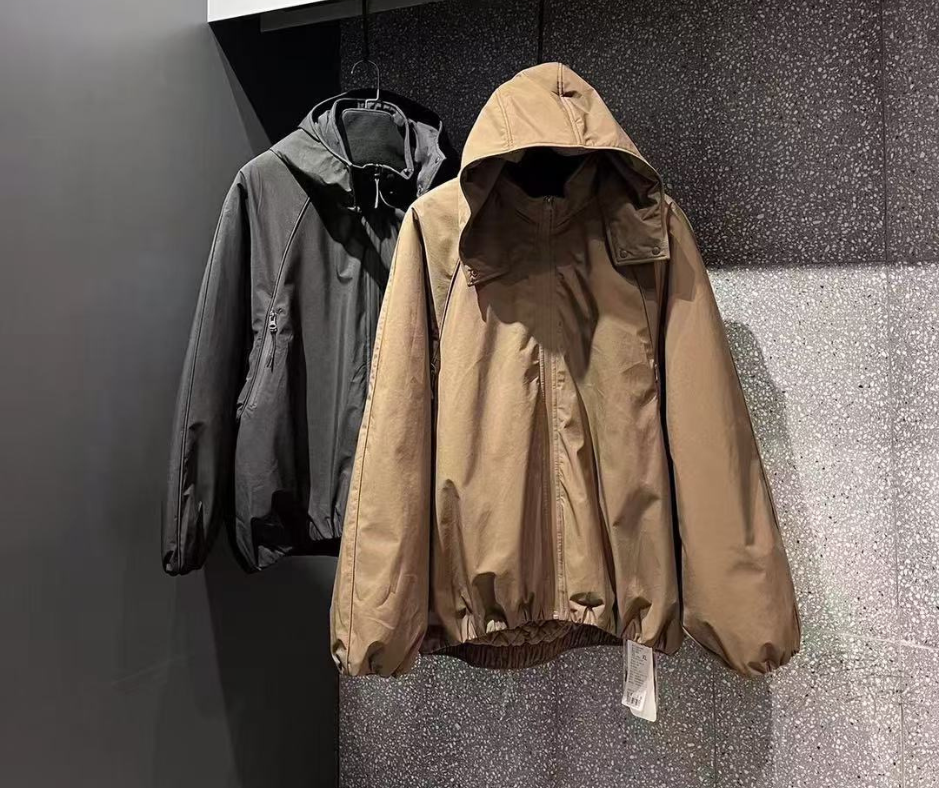 Men's Windbreaker with Wool Fleece Lining ; janpanese style